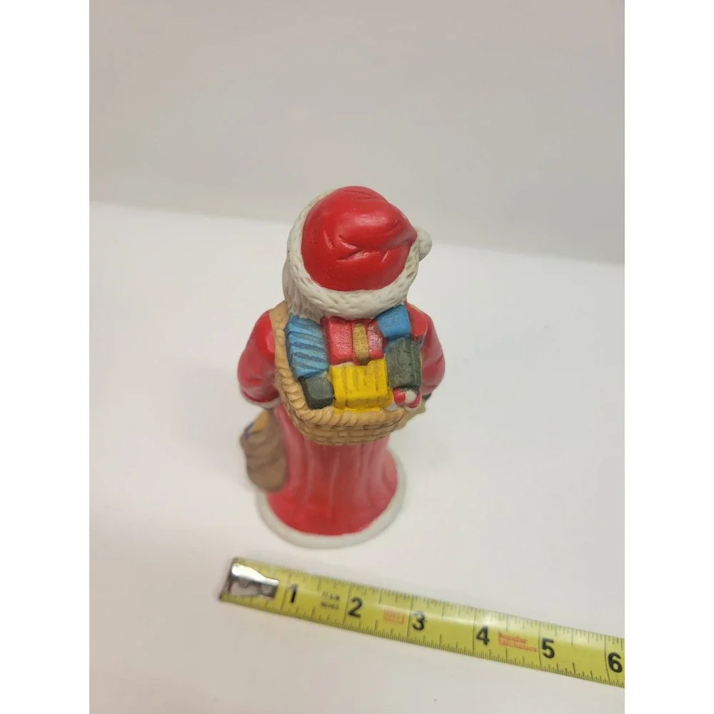 Vintage Ceramic Santa Claus Figurine‎ Holding Teddy Bear Gifts Christmas Decor